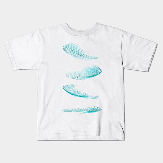 falling palm leaf watercolor Kids T-Shirt by colorandcolor